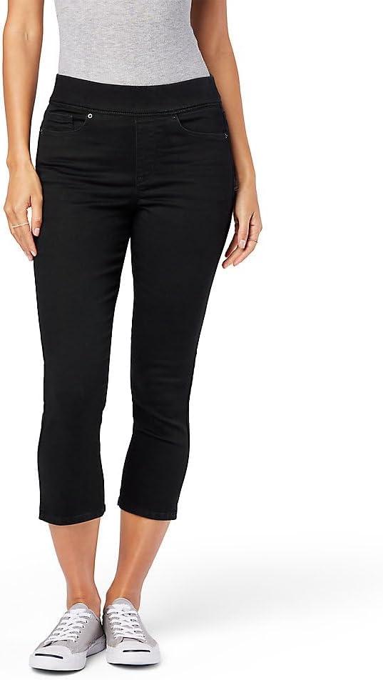 Levi Strauss Signature Gold Women's Totally Shaping Pull on Capri Pants  (Noir) 28 Plus