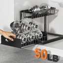 REALINN Under Sink Organizer, Pull Out Cabinet Storage 2 Tier Slide Out Sink Shelf, Kitchen Organizers and Storage, Black, 1 Pack