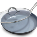 GreenPan Lima Hard Anodized 12" Frying Pan Skillet with Lid, Ceramic Nonstick, PFAS-Free Nontoxic Pots and Pans, Oven & Broiler Safe, Stainless Steel Handle, Cookware for Eggs & Omelet, Gray