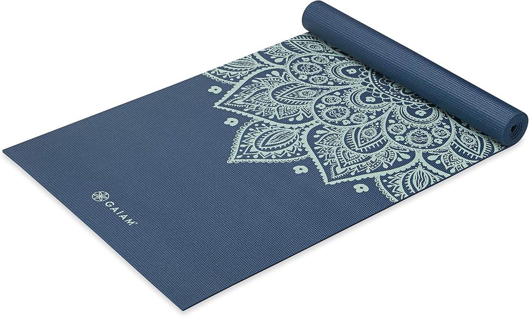 Gaiam Yoga Mat - Premium 5mm Print Thick Non Slip Exercise & Fitness Mat for All Types of Yoga, Pilates & Floor Workouts (68" x 24" x 5mm)