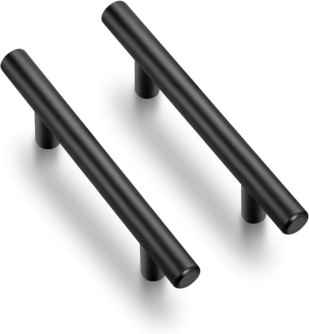 Ravinte 4 Pack 6 inch Cabinet Pulls Matte Black Stainless Steel Kitchen Cupboard Handles Cabinet Handles 3.75 Hole Center