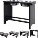 HTB Elevated Dog Bowls,Raised Dog Bowl Stand with 2 Stainless Steel Bowls,Elevated Raised DogBowls for Large Medium Small Sized Dogs (X large-14"tall,48 Oz bowl, Black)