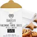 BAKELUV White Parchment Paper Sheets 12x16 | 200 Pcs | Non-Stick Precut Parchment Paper for Baking Sheets, Baking Paper, Unbleached Cookie Sheets, Wax Paper | Oven, Air Fryer, Grilling, Freezer