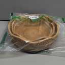 Rattan Bread Baskets Round Woven Fruit Bowls Key Holders Stackable for Storage, Snack, Fruit, Vegetable Natural Set of 3 (Wave)