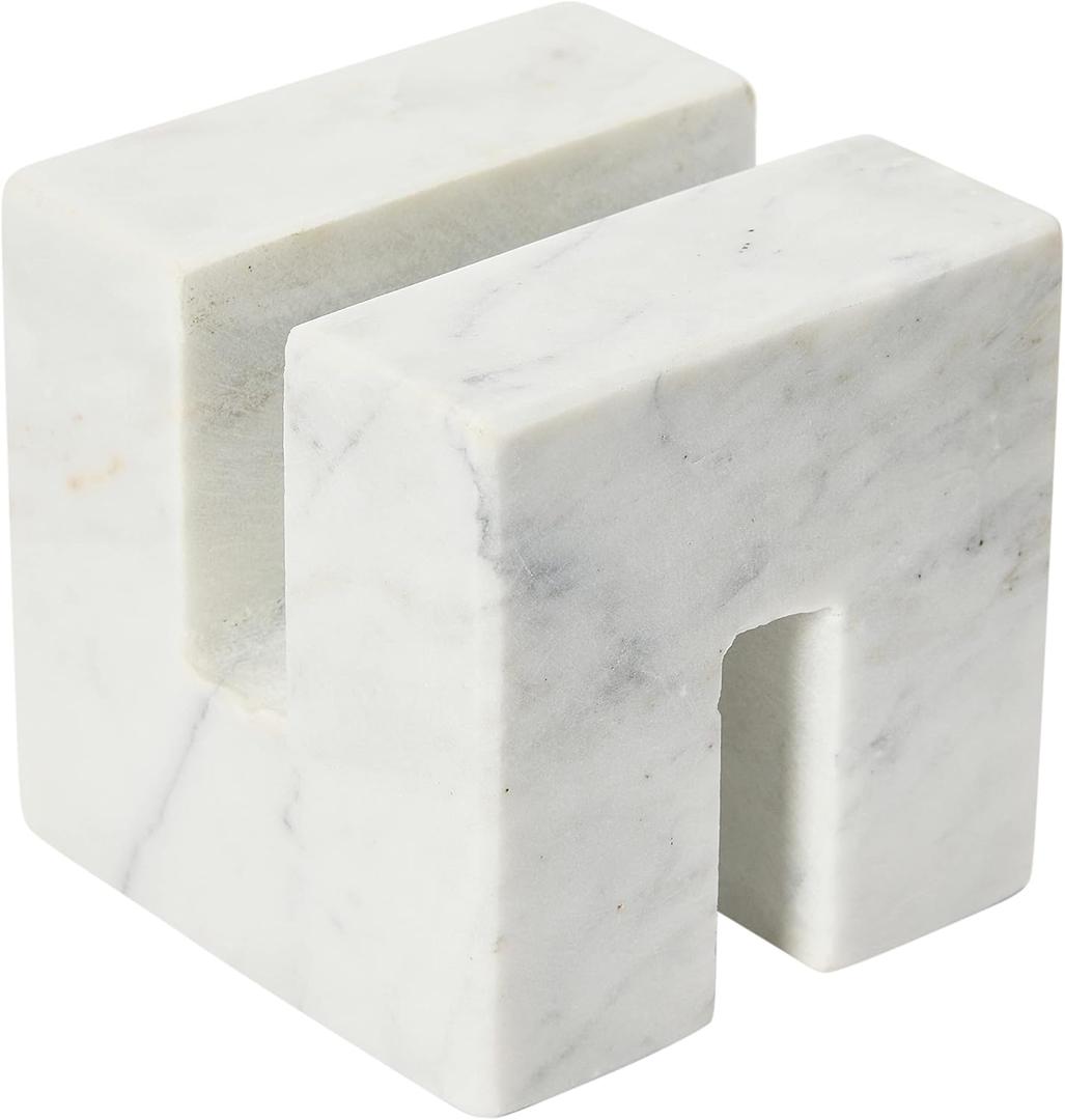 Creative Co-Op Contemporary Marble Cookbook Stand, White