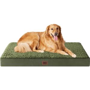 EHEYCIGA Orthopedic XL Dog Beds for Extra Large Dogs with Removable Washable Cover, Dark Green, 44x32
