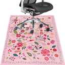 Office Chair Mat for Hardwood Floor 36"X 48" Office Rugs for Rolling Chairs Computer Desk Chair Non-Slip Boho Floral Protector Mats for Hard Floor & Tile Floor Decor (Pink Boho Flowers)