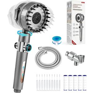Ion Drops Filtered Shower Head with Handheld, High Pressure Water Flow Showerhead, with Shower Head Filter for Hard Water Boosting, with ON/OFF Switch and Rotatable Head