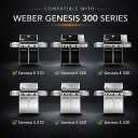 QuliMetal Grill Parts for Weber Genesis 330, Grill Burners for Weber Genesis E330 E320 E310 S310 S320 S330 Gas Grills with Front Control Knob, 304 Stainless Steel 62752 Replacement, 4-Pack