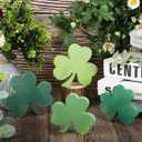 COCHIE Shamrock St Patricks Day Decorations, Wooden St. Patrick's Day Tiered Tray Decor Set of 4, Green Clover Saint Patrick Day Table Top Decoration for Home, Shelf, Door, Office Party (Retro)