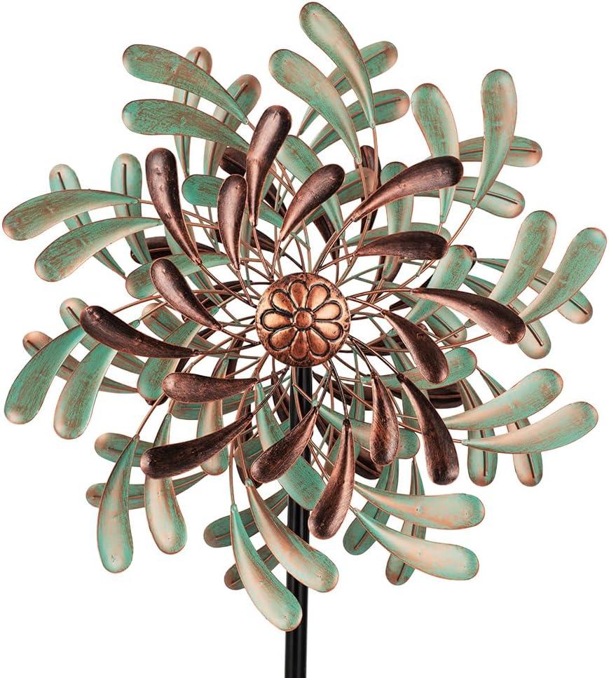 20 Wind Spinners Outdoor,Large Wind Spinner Waterproof,Metal Wind Spinners Double Kinetic Windmill for Yard,Vintage Wind Sculptures & Spinners with 5 Stakes,Pinwheels for Yard and Garden