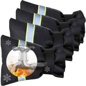 Faucet Cover for Winter Freeze Protection,Spigot Cover with Reflective Strips,Outside Faucet Cover for Cold Weather,Velcro Thickened Anti-Freeze Outdoor Faucet Socks (4 Pieces)