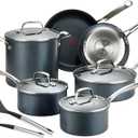 T-fal Platinum Non Stick Cookware Set 10 Piece, Induction, Oven Broiler Safe 500F, Kitchen Cooking Set W/Fry Pans, Saucepans, Saute Pan, Dutch Oven, Utensils, Pots and Pans, Dishwasher Safe, Slate