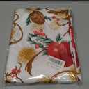 SASTYBALE Christmas Tablecloth Rectangle, Jacquard Fabric Christmas Table Cloth with Poinsettia Flowers, Spillproof Table Cover for Winter Holiday Dinner Decor (Rectangle, 60" x 84")