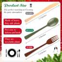 Minatee 180 Pcs Woodland Party Plastic Silverware Heavy Duty Cutlery Sets Disposable Utensils for Holiday Birthday Themed Party Supplies, 60 of Each Forks Knives Spoons