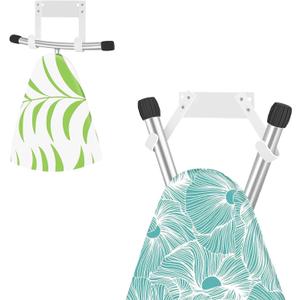 JUYSON Ironing Board Holder Wall Mount for T&Y Leg Ironing Board Hanger, Small Wall Mounted Ironing Board, Iron Holder Wall Mounted for Laundry Room (White-no Shelf)