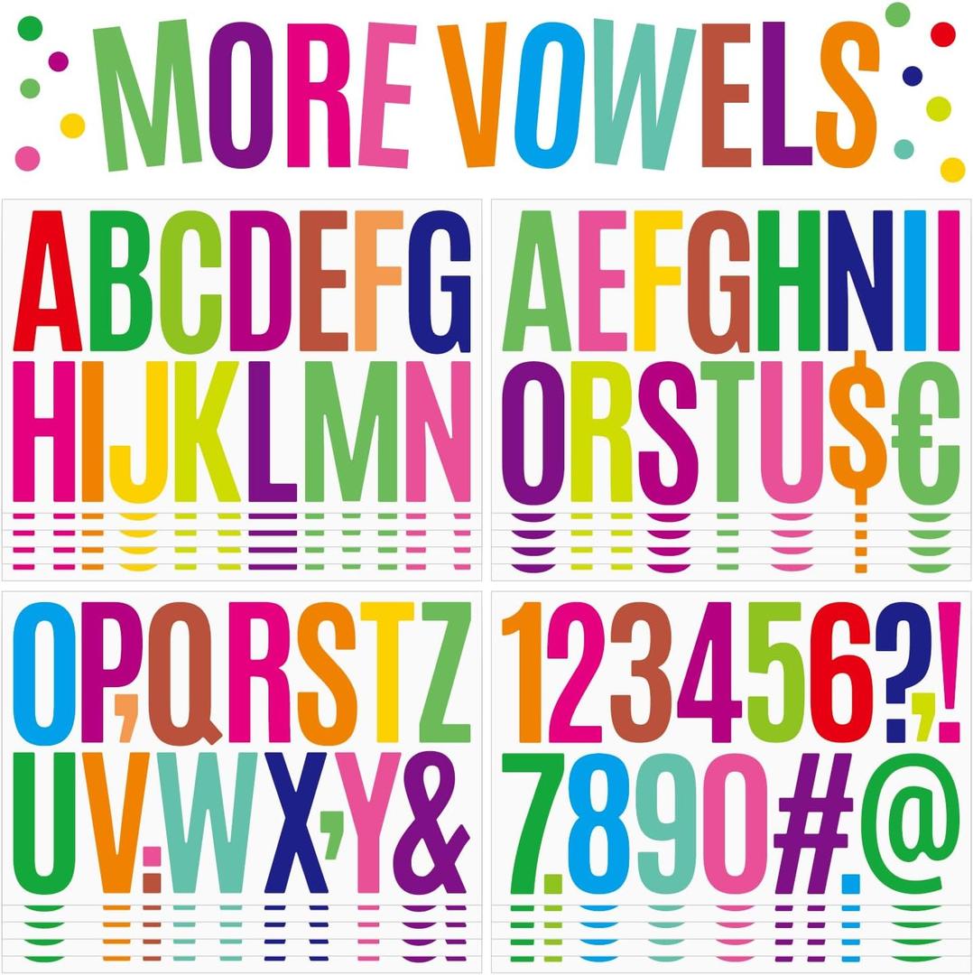 Pack of 3 186 PCS 12 Pieces 3-inch Letter Stickers Vinyl Alphanumeric Stickers for Car Wall Stickers, Classroom Doors and Windows, Home Decoration,Mailbox Letters, School Decoration, DIY