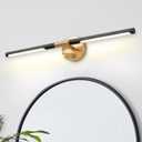 Modern Bathroom Light Fixtures Over Mirror 30 Inch, 20W 360 Rotatable Dimmable 4000K Led Vanity Light Bar, Black and Gold Bathroom Vanity Lights Above Mirror
