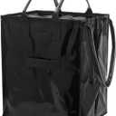 Black Reusable Grocery Bag On Wheels, Shopping Trolley, Rolling Tote, Zipper Closure, Lightweight, Carries Up to 66 lb, Folds Flat, Unbreakable Handles, Medium