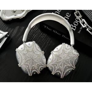 Case Cover for AirPods Max, Ear Cups Case Anti-Scratch, Cover Ultra Protective Shinning Glitter Decoraion for Apple AirPods Max (2024/2020) (Spider Web)