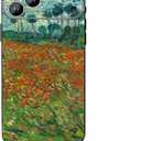 Compatible with iPhone 17 Pro Max Case, Poppy Field Phone Case for Women, Fashion Flower Pattern Shockproof Protective Cover