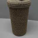 Handmade Cotton & Jute Toilet Paper Holder Woven Toilet Paper Stand & Storage Basket with Lid, Freestanding Organizer for Bathroom, Fits 3 Mega Rolls 14" x 7''