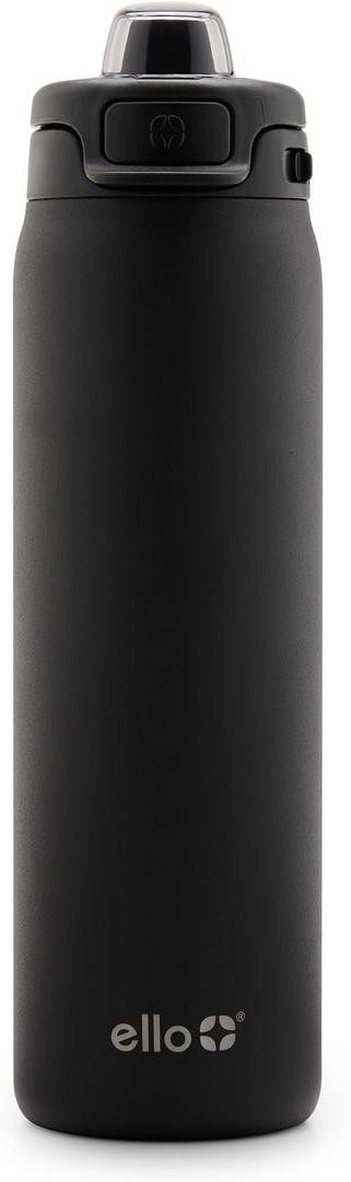 Ello Pop & F
Ello Pop & Fill 22oz Stainless Steel Water Bottle with QuickFill Technology, Double Walled and Vacuum Insulated Metal, Leak Proof Locking Lid, Sip and Chug, Reusable, BPA Free, Black