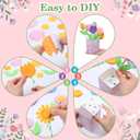 RoundFunny 8 Set Mother's Day Crafts Gifts DIY Mother's Day Foam Flower Straw Bouquet Craft Kit Spring Crafts Kit Bulk Flower Recipe or Picture Holder Decorations for Fun Activities
