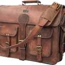 Cuero DHK 16 Inch Vintage Handmade Leather Messenger Bag Laptop Briefcase Computer Satchel Bag for Men & Women (16 Inch Medium)