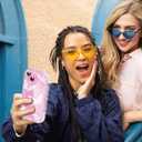 Compatible for iPhone 13 Case, Pretty Butterfly Print Three-Dimensional Wave Clear Case for Girls Women, Soft Full Package Anti-Fall Cover for iPhone 13, Pink Butterfly