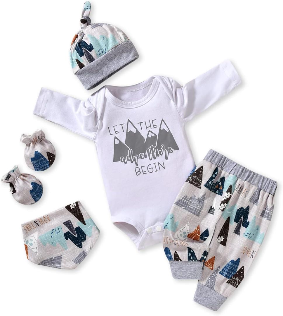 Aalizzwell Newborn Baby Boy Long Sleeve Outfit for Fall Winter (Mountain) Aalizzwell Newborn Baby Boy Long Sleeve Outfit for Fall Winter (Mountain)