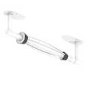 BATHDANCE Paper Towel Holder Under Cabinet, Single Hand Operable Roll Holder with Damping Effect,No Drilling or Wall Mounted SUS304 Stainless Steel for Kitchen Bathroom (White)