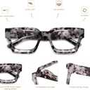 AMOMOMA Trendy Retro Reading Glasses for Women Men,90S Stylish Square Blue Light Computer Frame AM6169 (P2 Black+grey Tortoise)