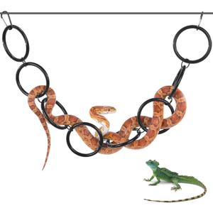 Snake Climbing Accessories, Snake Enrichment Toys Adjustable Ball Python Tank Accessories for Corn Snakes Bearded Dragon,Chameleon,Iguana,Gecko,Lizard 4.3 Inch Diameter, Black