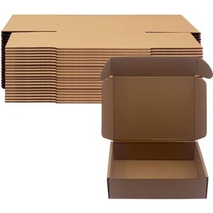 8x6x2 inch Shipping Boxes Pack of 25, Brown Corrugated Cardboard Box Mailer Boxes for Packaging Small Business ShippingRecyclable Moving Storage Mailing Boxes Bulk Book Literature Gift Giving