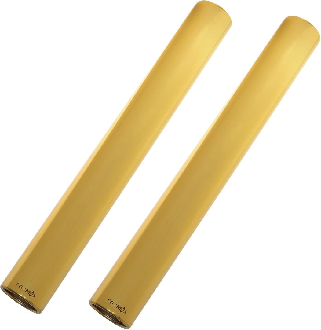 Cosmos Pack of 2 Aluminium Track Field Relay Batons for Outdoor Field Race Running Practice Athlete (Gold)