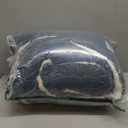 Seashell Jacquard Sherpa Comforter Set Warm Cozy Premium Bedding 3 Pieces, King Size Geometric Pattern Quilt Comforter with 2 Pillowcases(104"X90" Dark Blue)