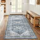 AMADA HOMEFURNISHING 2x5 Washable Runner Rug, Low-Profile Kitchen Rugs with Non-Slip Backing & Durable Edge Binding, Vintage Entryway Runner Rug for Bedroom & Hallway