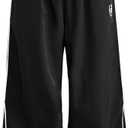 ZAFUL Womens Parachute Pants Y2k Baggy Elasitc Waist Track Pants Contrast Pipping Sweatpant Trousers (X-Large, 1-black)