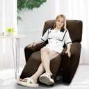 Chair Covers 4-Pieces Recliner Chair Covers 1 Seater Cover for Recliner Chair Leather Look Recliner Slipcovers with Pockets Spandex Fabric Furniture Covers(XL Recliner, Coffee)