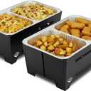 Chafing Racks for Foil Pans,Windproof Food Racks for Party Buffet with Chafing Fuel Drawer,Foldable Food Warmer Rack for Weddings,Camping and Parties 2PCS