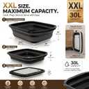 (30L/ 8 Gal) XXL BBQ Prep Tub, Collapsible Meat Prep Tub with Lid, 3-in-1