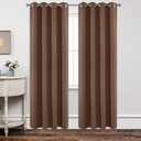Joydeco Blackout Curtains 84 Inch Length 2 Panels Set, Thermal Insulated Long Curtains& Drapes 2 Burg, Room Darkening Grommet Drapes for Living Room Bedroom Window (W52 x L84 Inch, Brown)