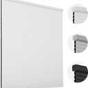 Joydeco Cellular Shades Cordless, Blackout Shades Cellular Blinds for Indoor Windows, Honeycomb Blinds for Thermal Insulated Noise Reduction (White, 34" W x 64" H)