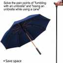 2-in-1 Walking Sticks Umbrella - Windbreak Ribs Walking Cane Umbrella Lightweight, Heavy-Duty Frame- Ideal Father's Gift for Climbing, Hiking, Hanging Out on Raining, 
Extended Length	37.5 inches