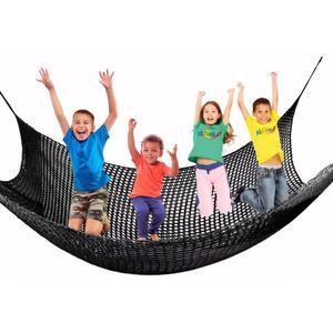 Climbing Cargo Net for Kids - Double Layers Heavy Duty Playground Safety Net, Outdoor Climbing Net for Treehouse Accessories, Backyard, Jungle Obstacle Training & Adventure(9.8x19.6ft),Black