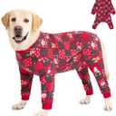 Yeapeeto Dog Onesie Surgery Recovery Suit for Large Medium Bodysuit Dogs Pajamas PJS Full Body for Shedding, Prevent Licking, Wound Protection, Cone Alternative (Xmas Red, X-Large)