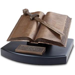 Lighthouse Christian Products Word of God Sword Bronzelike Finish 8.25 x 4 Hand-Cast Resin Mounted Sculpture