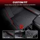 LASFIT Floor Mats for Rivian R1T 2025 2026, All Weather Floor Liner TPE Custom Fit Car Mats for Rivian R1T 1st & 2nd Row Rubber Mats, Black, Tasteless, Durable and Easy to Clean
