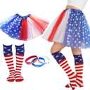 4th of July Tutu Red White and Blue Tutu with Socks for Adult Independence Day USA Women Star Costume